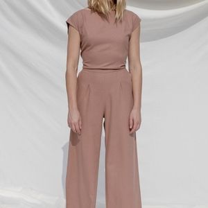 Ozma of California Matador Jumpsuit, S, Sand